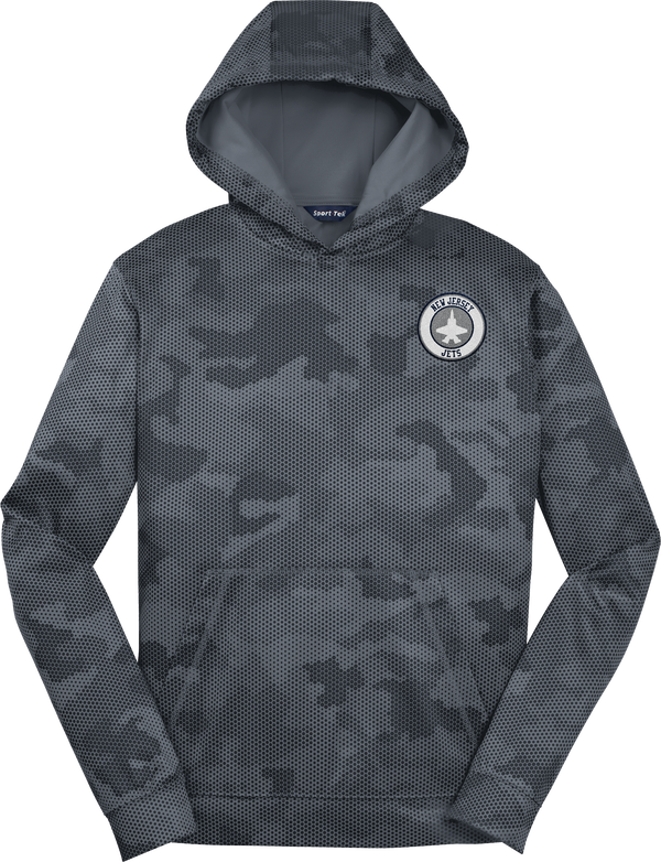 NJ Jets Youth Sport-Wick CamoHex Fleece Hooded Pullover