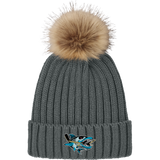 Boca Barracudas Faux Fur Pom Beanie